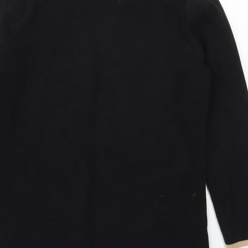 Journal Womens Black Collared  Acrylic Cardigan Jumper Size 10