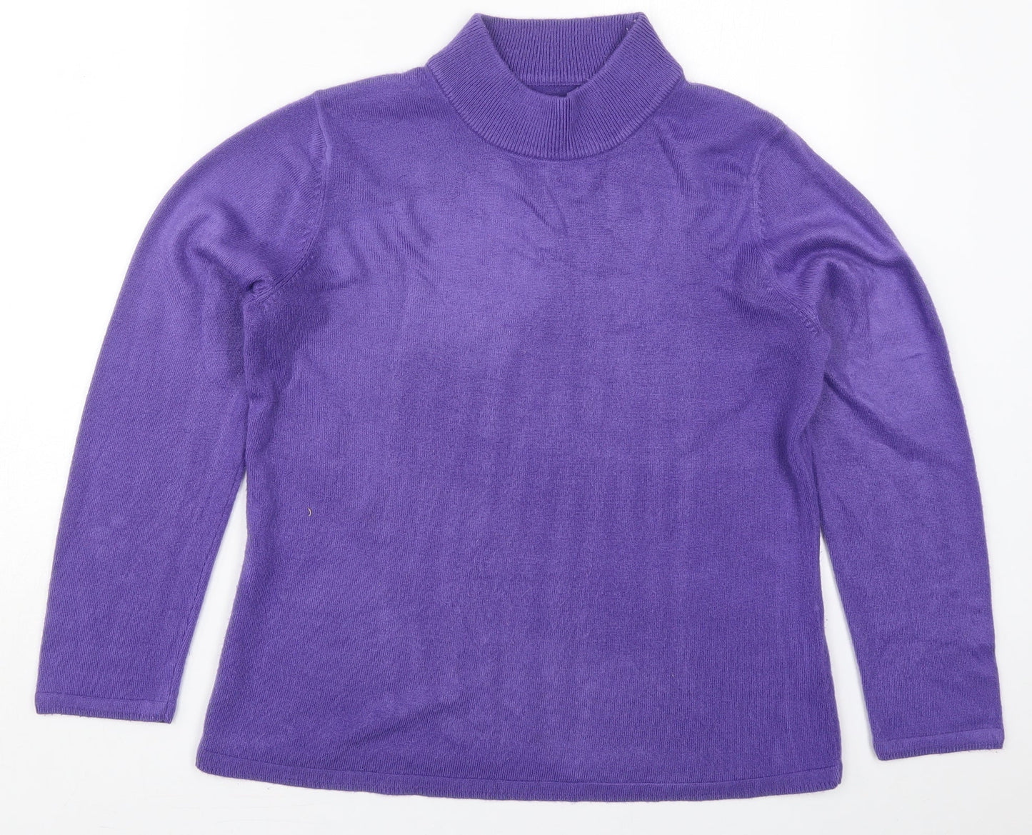 Preworn Womens Purple Crew Neck  Acrylic Pullover Jumper Size M