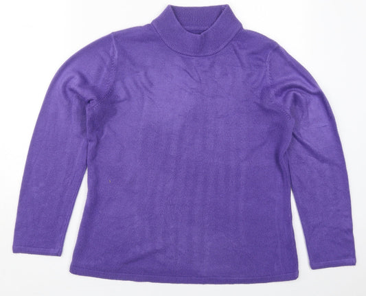 Preworn Womens Purple Crew Neck  Acrylic Pullover Jumper Size M