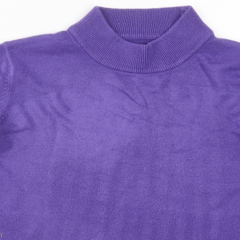 Preworn Womens Purple Crew Neck  Acrylic Pullover Jumper Size M