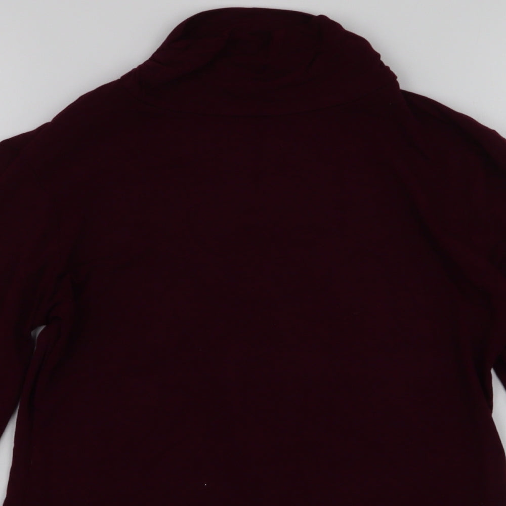 New Look Womens Red  Viscose Jersey T-Shirt Size 12 High Neck