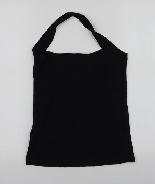 Aokaisha Womens Black  Polyester Jersey Tank Size XL Halter