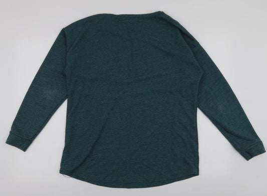 South  Womens Green Round Neck  Polyester Pullover Jumper Size 14