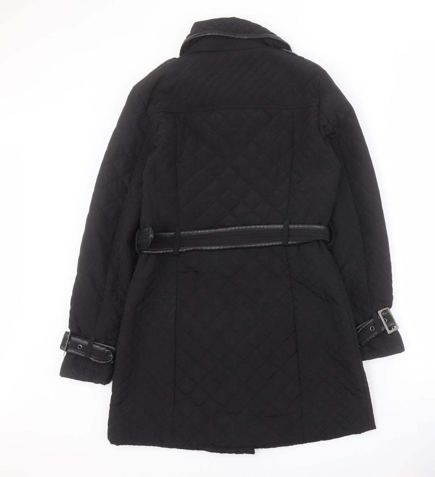 Matalan Womens Black   Quilted Coat Size 10  Zip