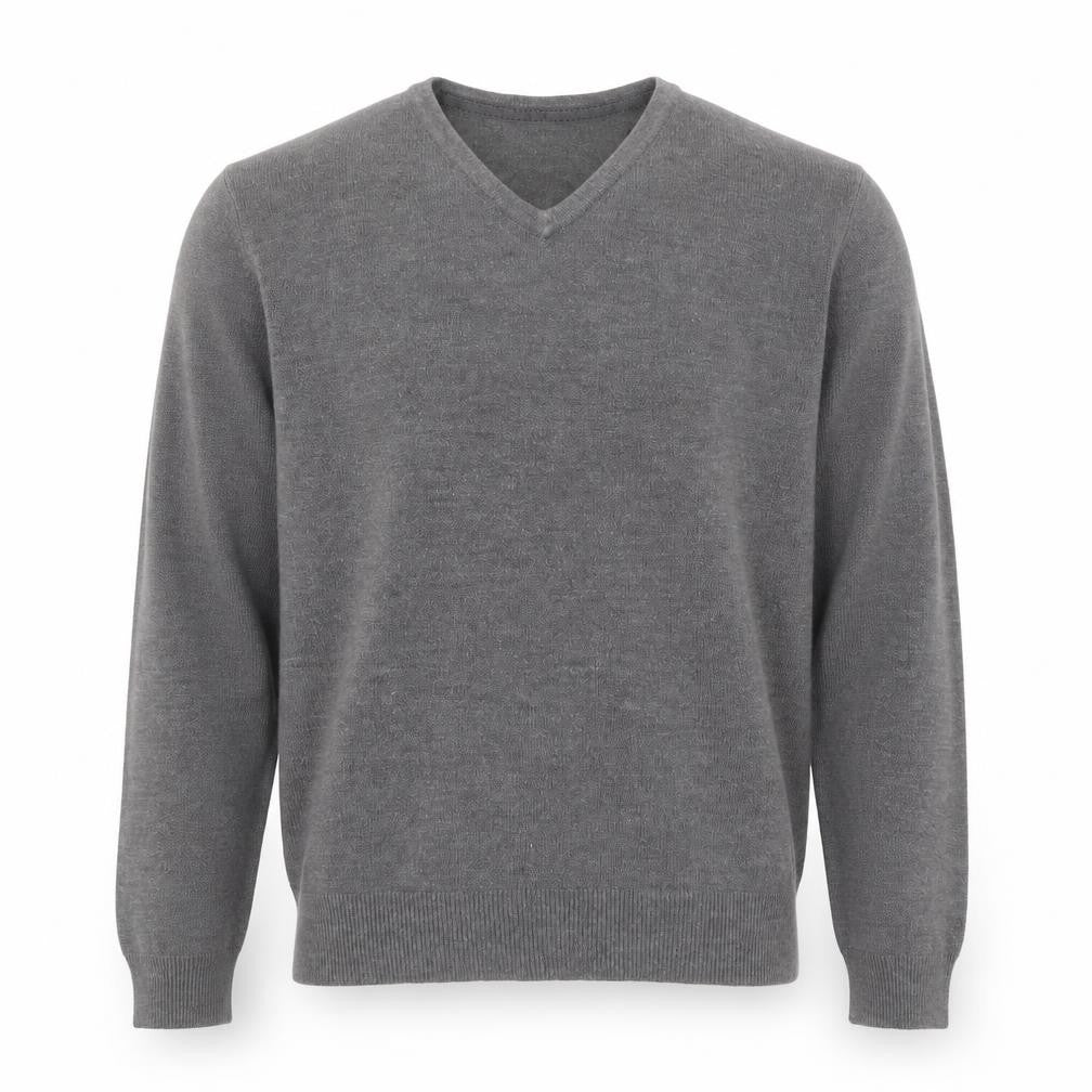 Burton Mens Grey V-Neck  Acrylic Pullover Jumper Size L