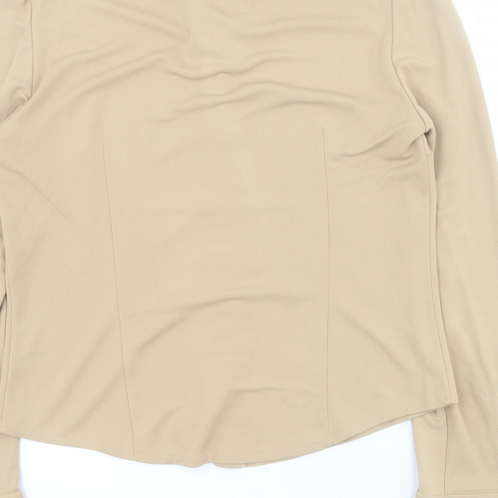 Debenhams Womens Brown  Viscose Basic Button-Up Size 12 Collared