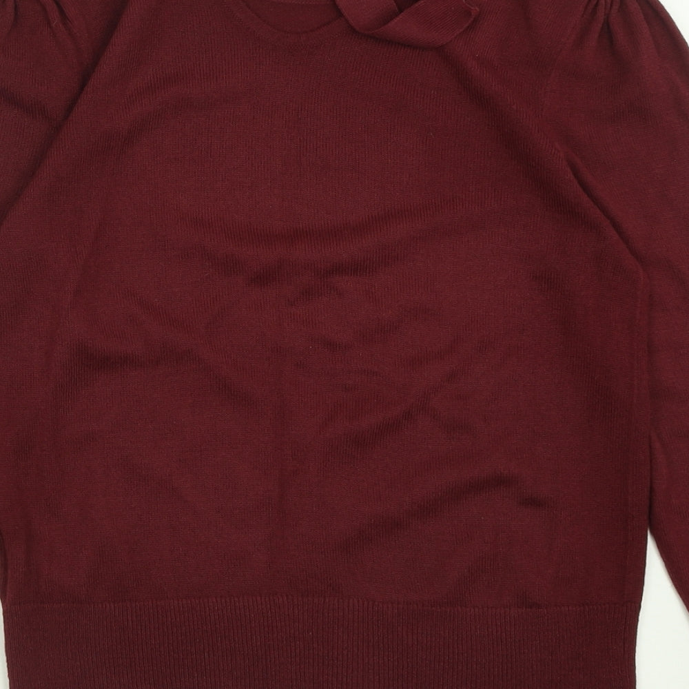 H&M Womens Purple Crew Neck  Acrylic Pullover Jumper Size S
