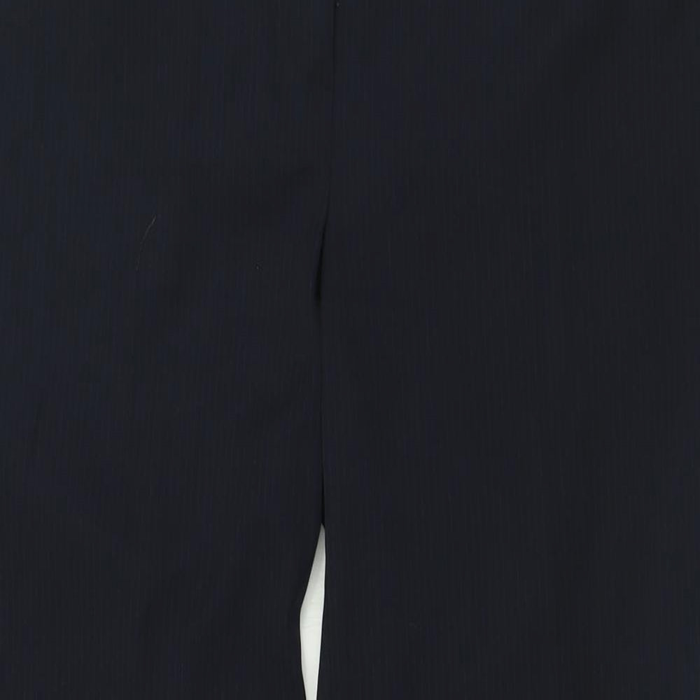 Marks and Spencer Womens Blue  Polyester Trousers  Size 12 L29 in Regular Button