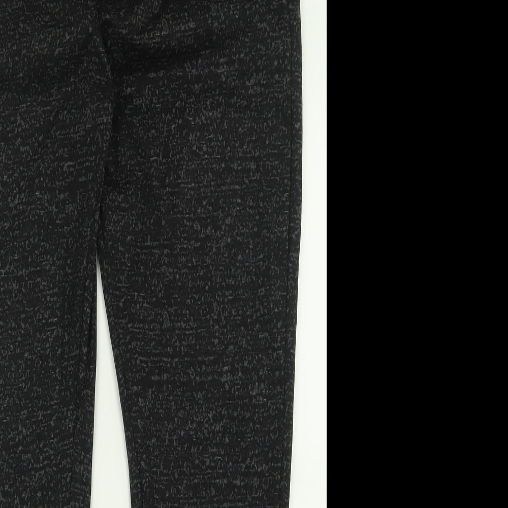 Papaya Womens Black Geometric Polyester Capri Trousers Size 16 L28 in Regular