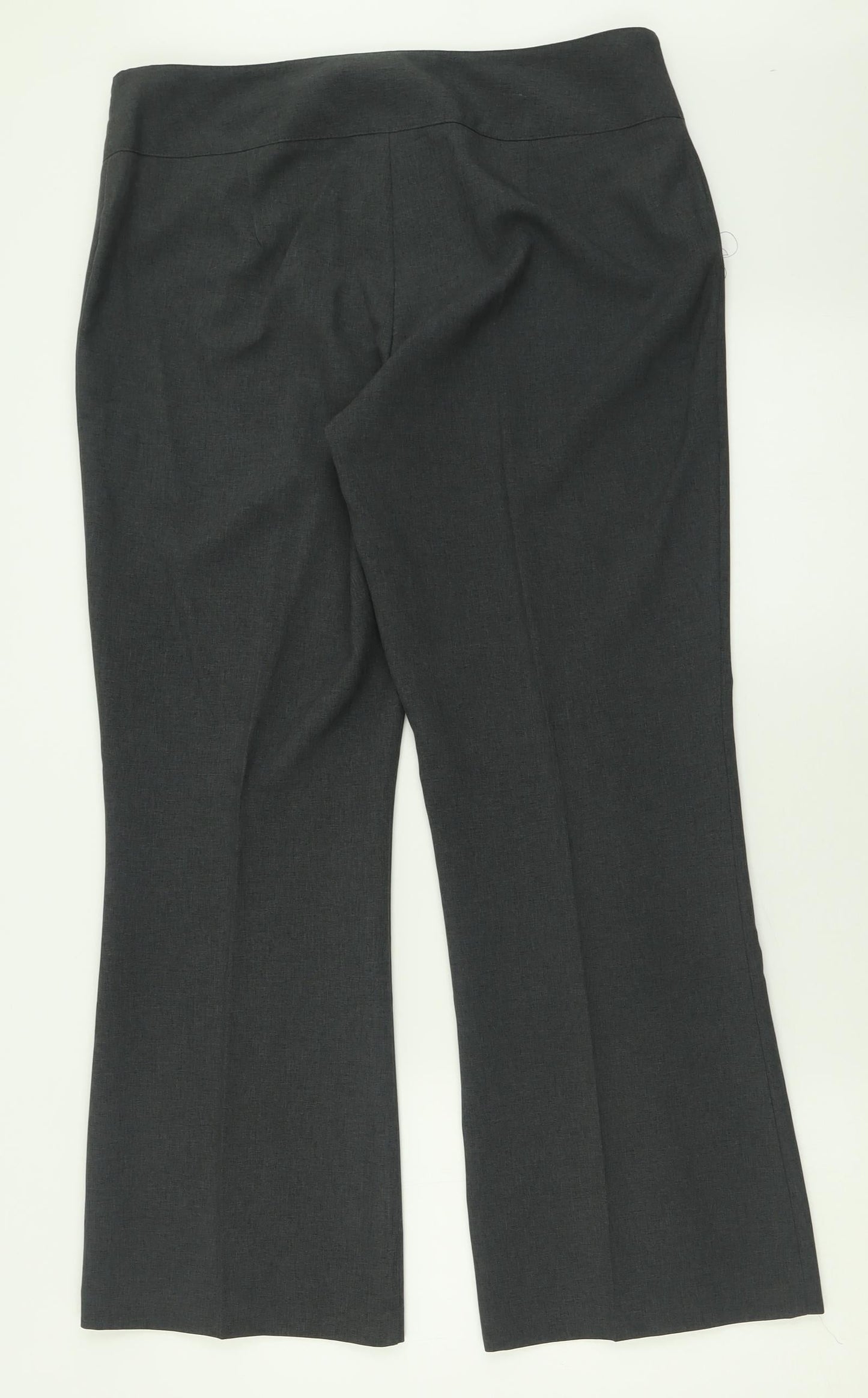 Papaya Womens Grey  Polyester Trousers  Size 14 L30 in Regular Button