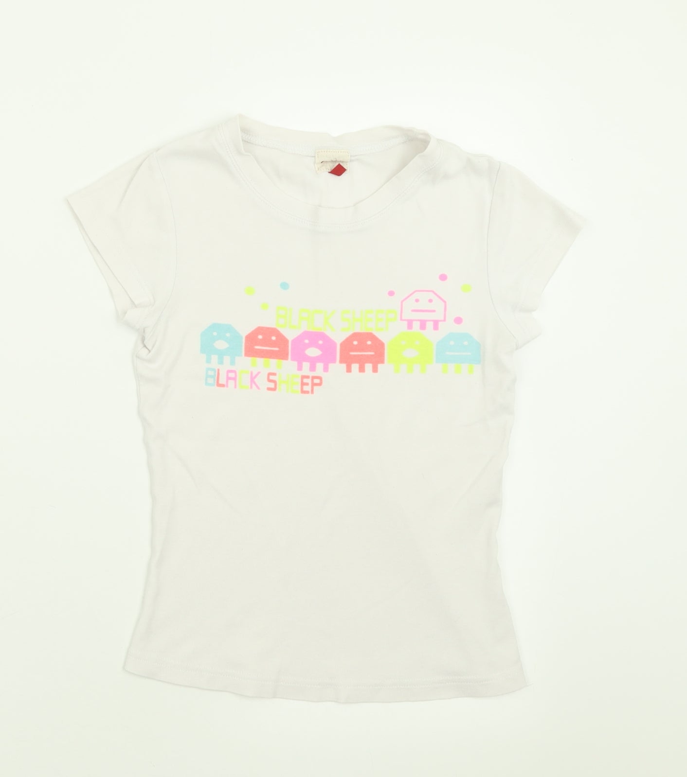 Only Womens White  Polyester Basic T-Shirt Size XS Crew Neck - Sheep