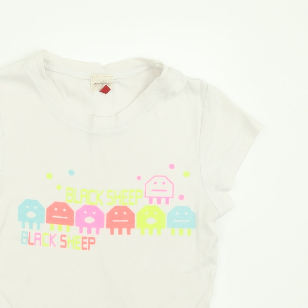 Only Womens White  Polyester Basic T-Shirt Size XS Crew Neck - Sheep