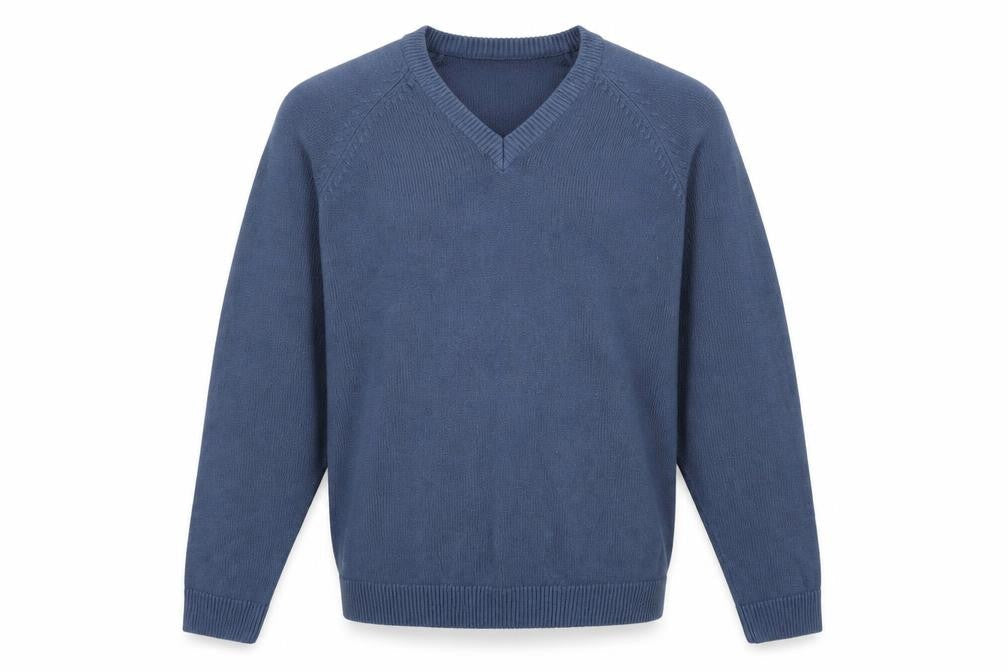 Southbay Mens Blue V-Neck  Acrylic Pullover Jumper Size M