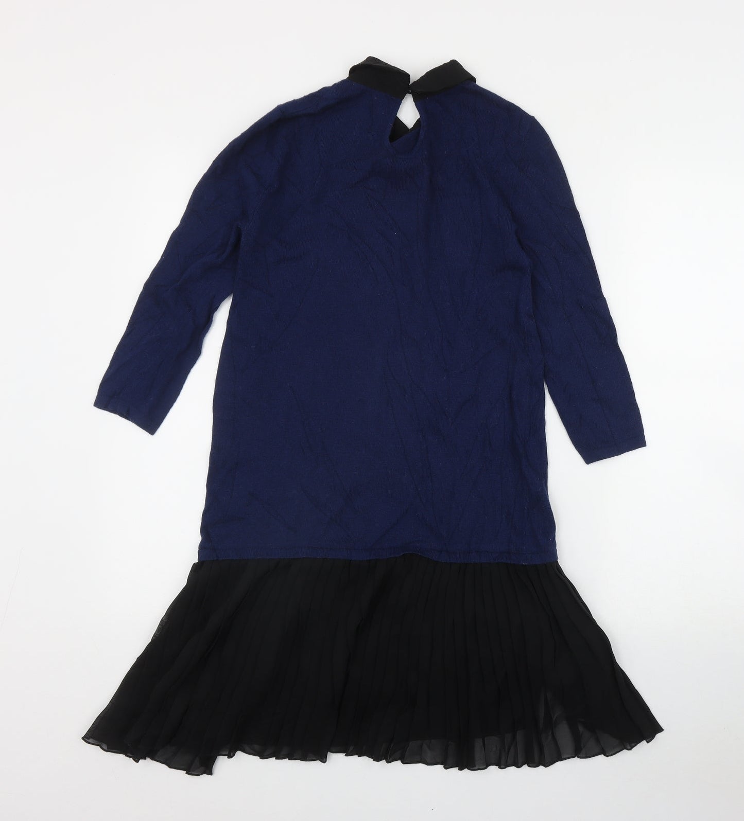 ASOS Womens Blue  Cotton Jumper Dress  Size 6  Collared Button