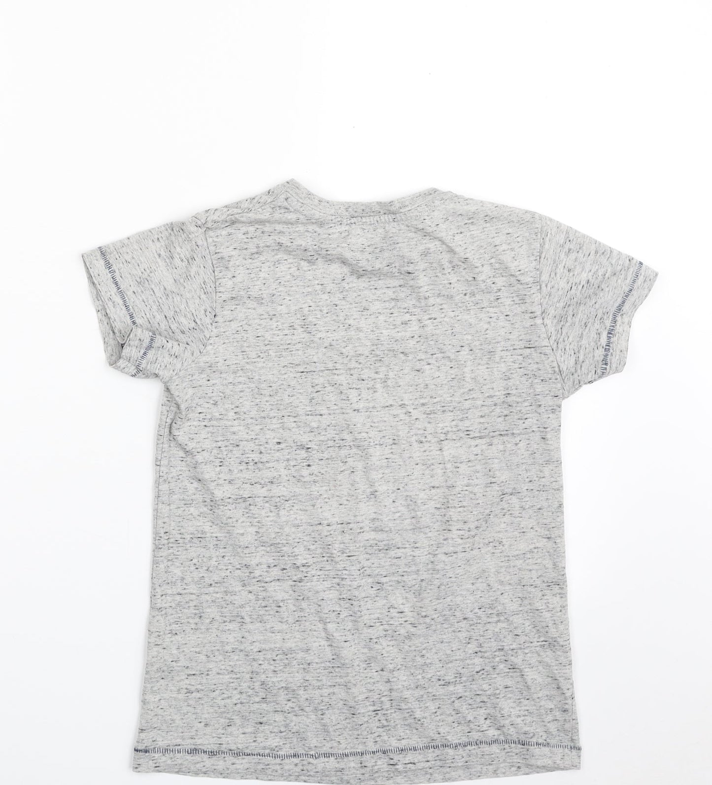 Matalan Boys Grey  Cotton Pullover T-Shirt Size 8 Years Crew Neck Pullover - Good Vibes