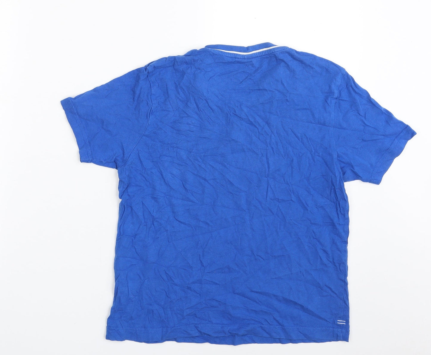 Slazenger Boys Blue  100% Cotton Pullover T-Shirt Size 11-12 Years V-Neck Pullover
