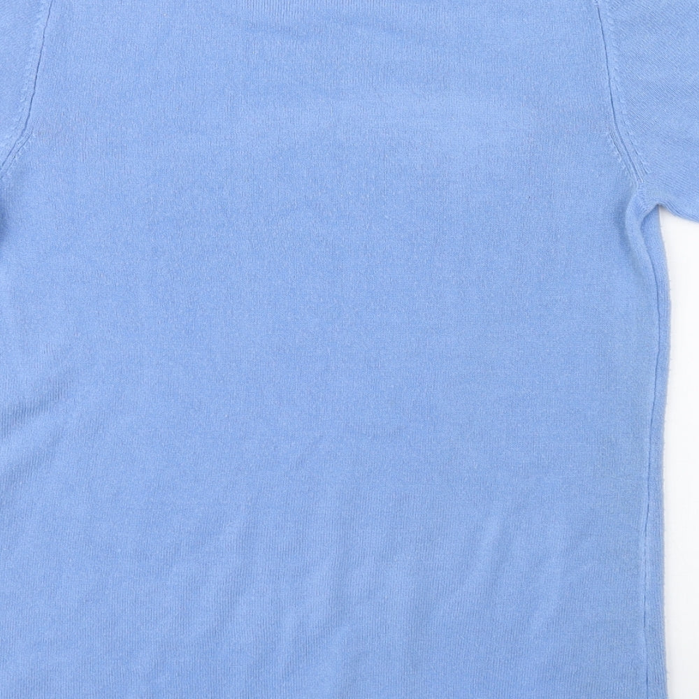 Papaya Womens Blue Round Neck  Acrylic Pullover Jumper Size 10