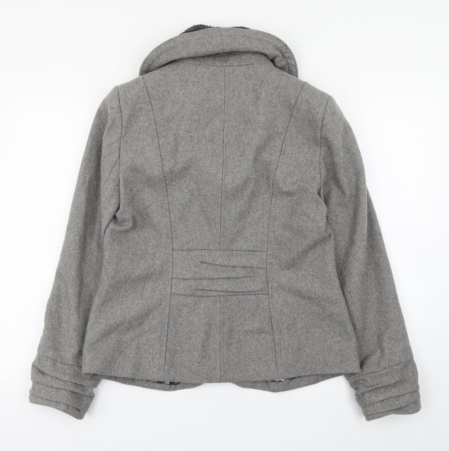 Per Una  Womens Grey   Pea Coat Coat Size 12  Button
