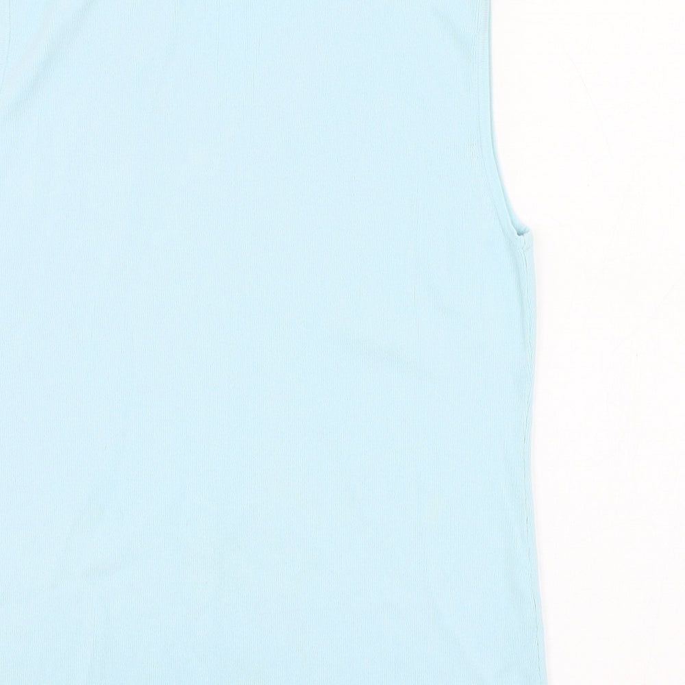 Style Collection Womens Blue  Viscose Basic Tank Size M V-Neck