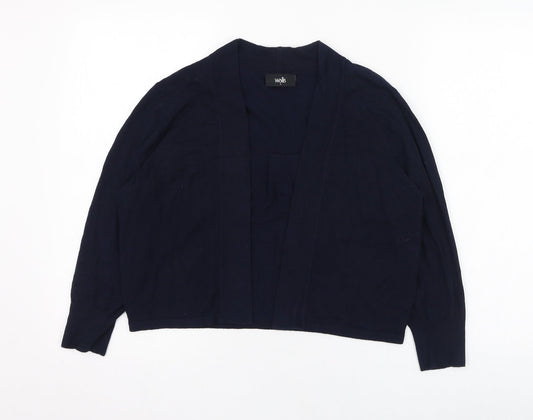Wallis Womens Blue Round Neck  Viscose Cardigan Jumper Size S