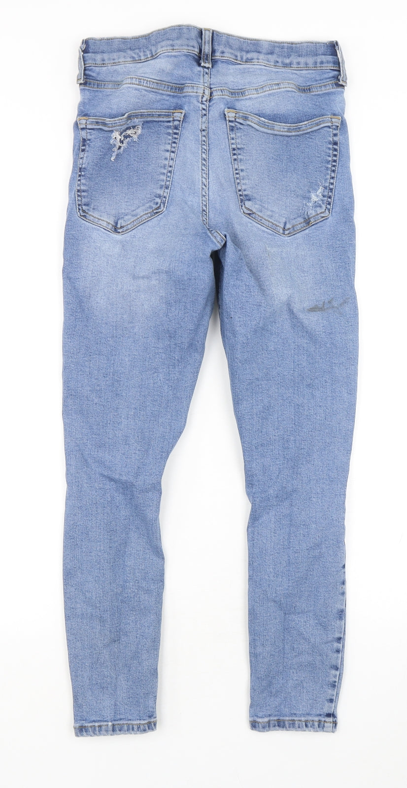 Topshop Womens Blue  Cotton Skinny Jeans Size 28 in L26 in Regular