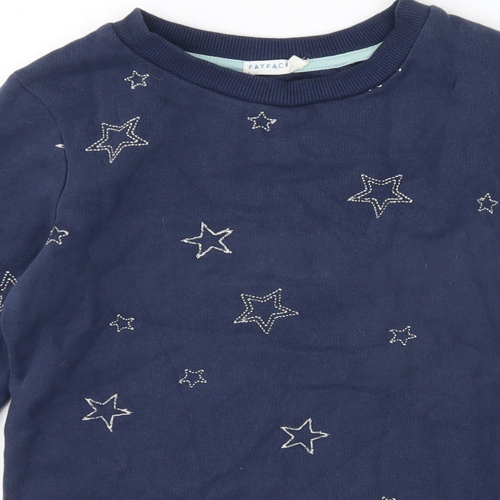 Fatface Girls Blue  100% Cotton Pullover Sweatshirt Size 6 Years  Pullover