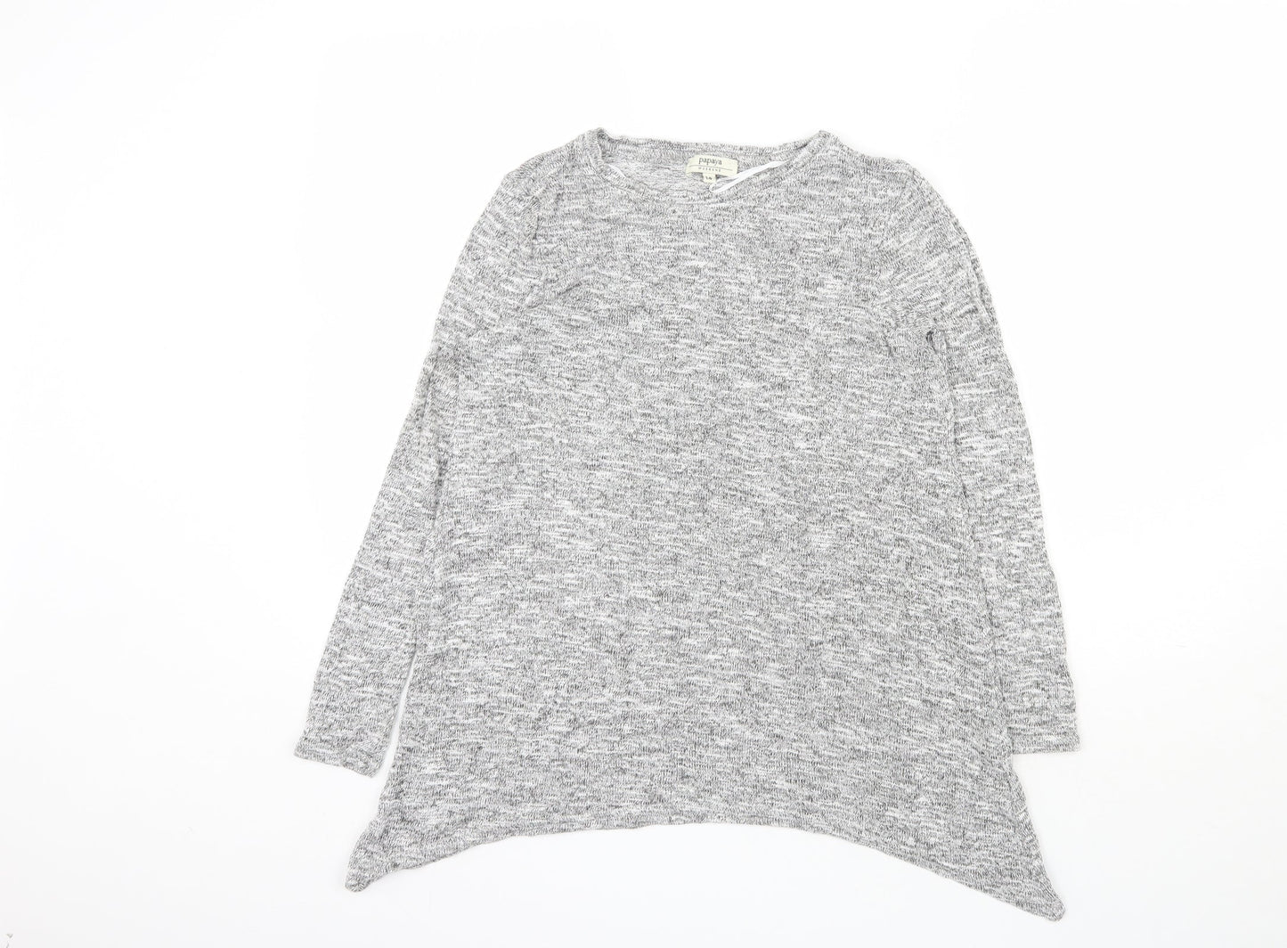 Papaya Womens Grey  Viscose Pullover Sweatshirt Size 14  Pullover