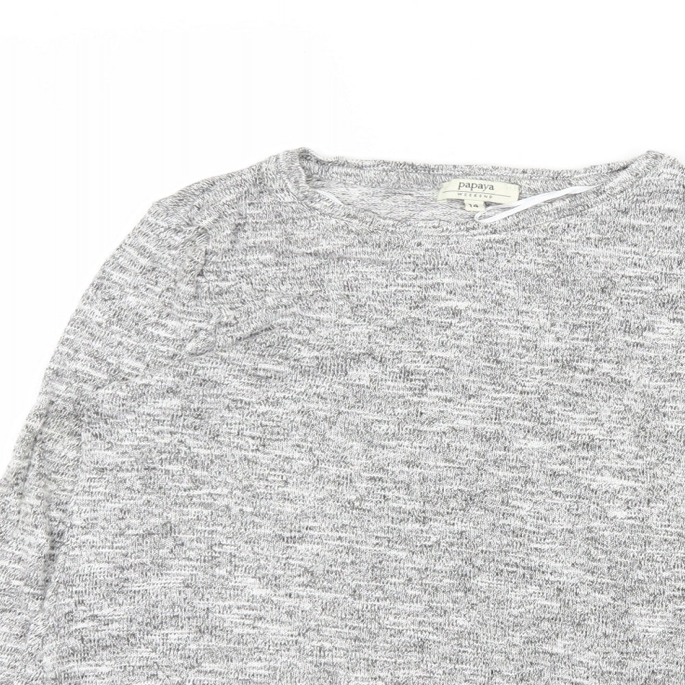 Papaya Womens Grey  Viscose Pullover Sweatshirt Size 14  Pullover