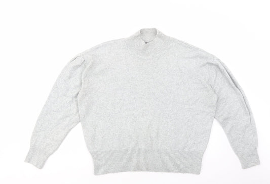 Marks and Spencer Womens Grey High Neck  Polyester Pullover Jumper Size L