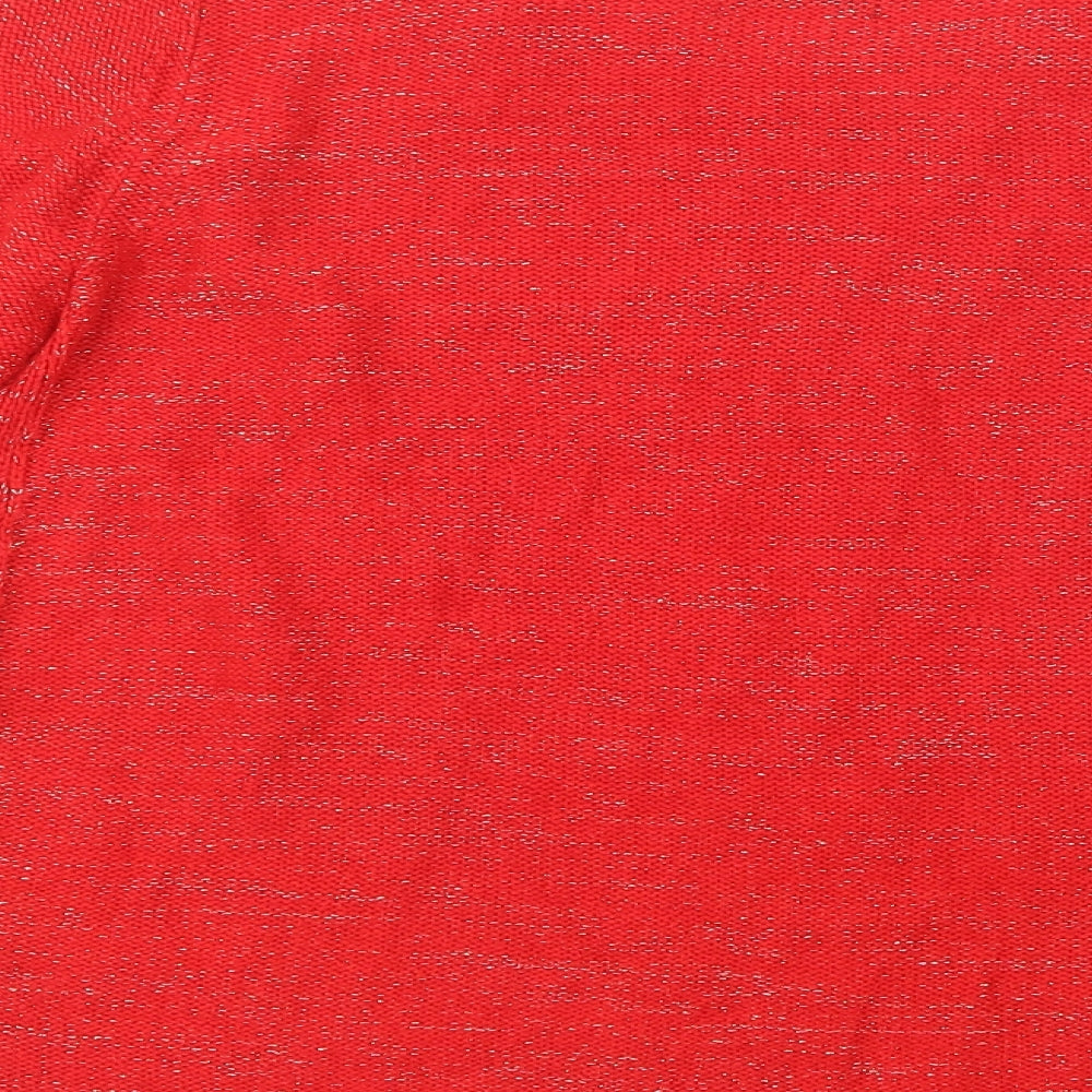Papaya Womens Red Boat Neck  Acrylic Pullover Jumper Size 16