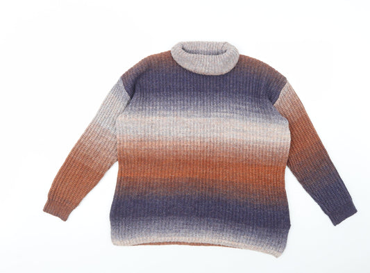 Pep & Co Womens Multicoloured Roll Neck  Polyester Pullover Jumper Size S