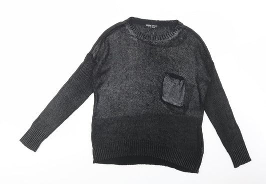 Select Womens Grey Crew Neck  Acrylic Pullover Jumper Size 12