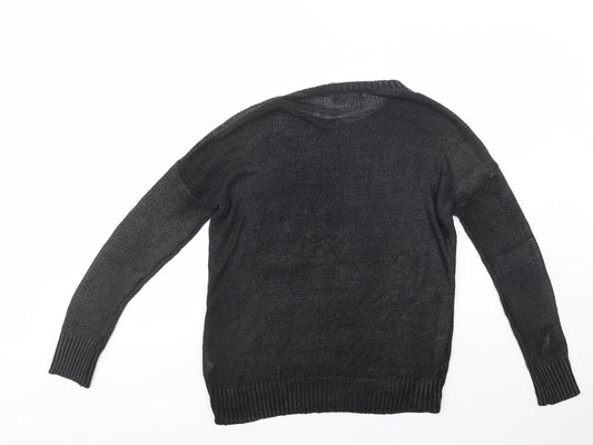 Select Womens Grey Crew Neck  Acrylic Pullover Jumper Size 12