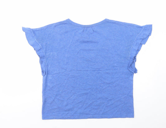 NEXT Womens Blue V-Neck  Acrylic Pullover Jumper Size M