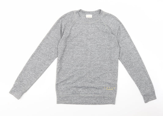 Amour London Mens Grey Crew Neck  Polyester Pullover Jumper Size S