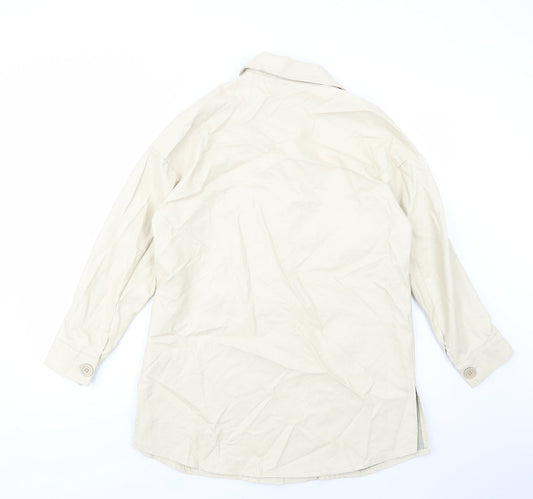 Boohoo Womens Beige   Pea Coat Coat Size 10  Button