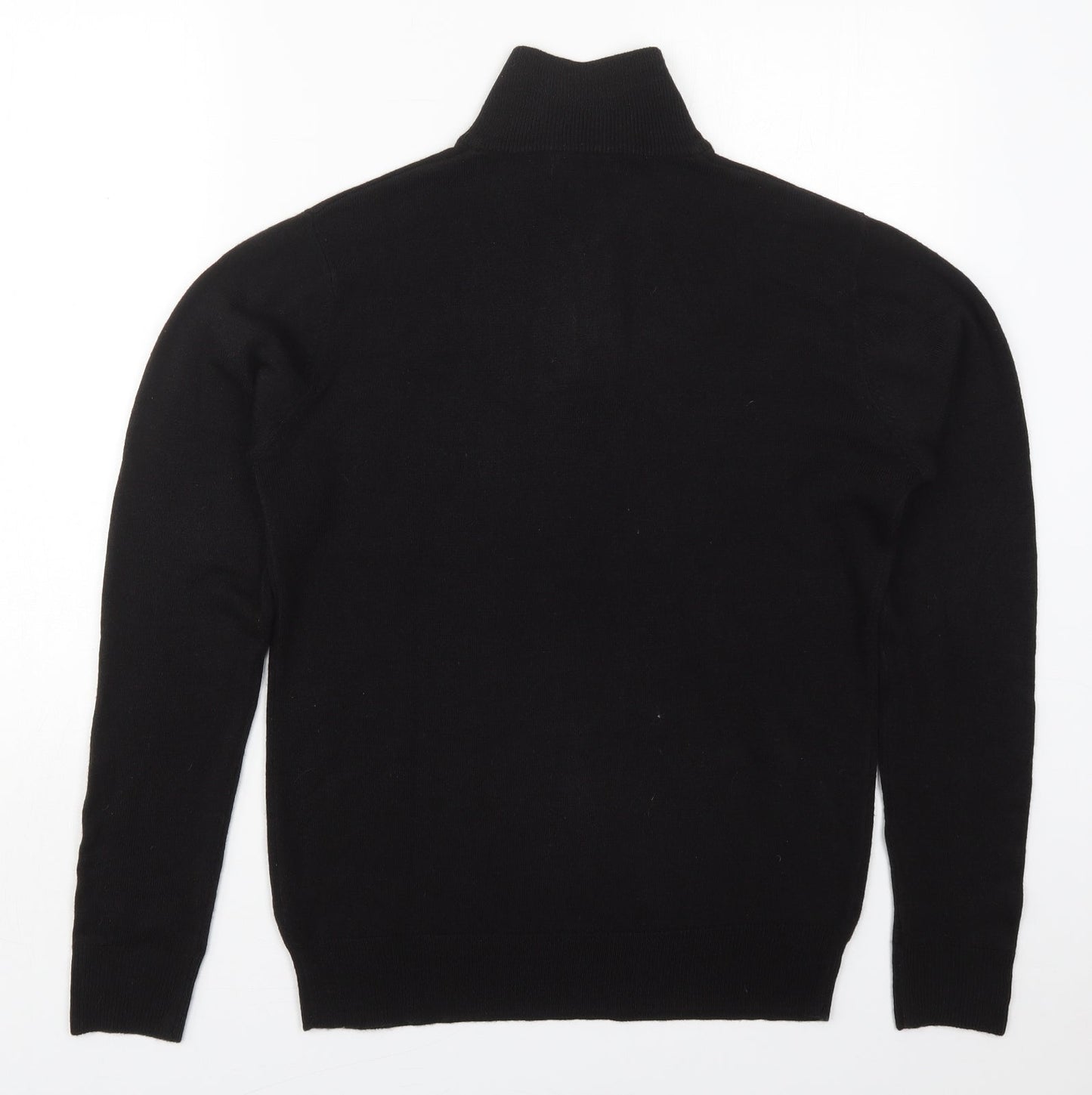 Cedar Wood State Mens Black High Neck  Acrylic Pullover Jumper Size S