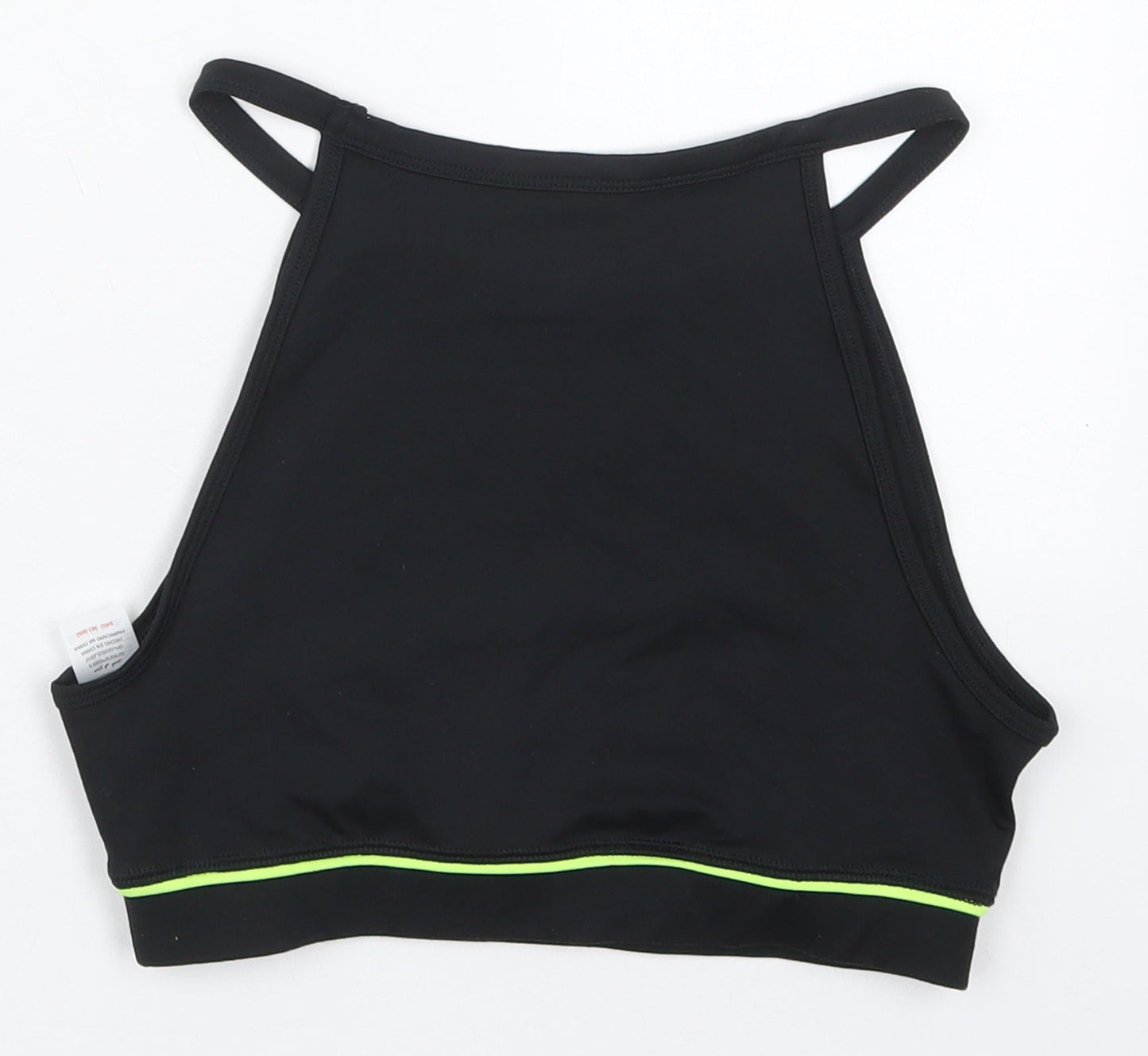 New Look Womens Black Geometric Polyester Cropped Tank Size S Halter Pullover