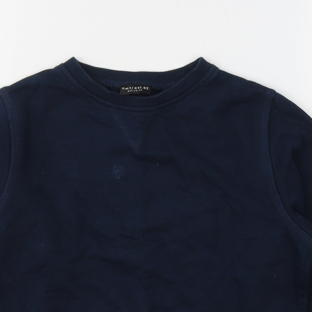 NEXT Boys Blue  Cotton Pullover Sweatshirt Size 7 Years  Pullover