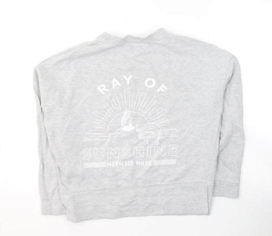 Lefties Womens Grey  Cotton Pullover Sweatshirt Size S  Pullover - Ray of sunshine