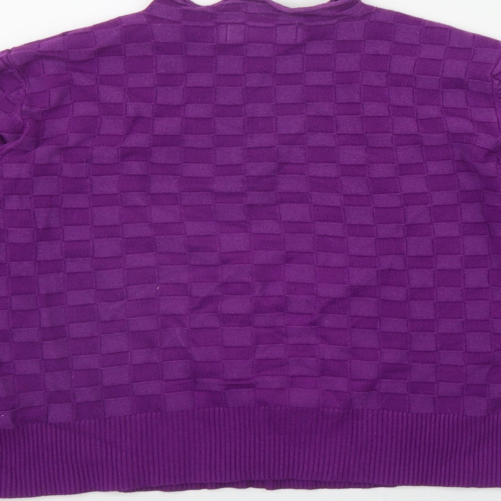 Warehouse Womens Purple Mock Neck  Viscose Pullover Jumper Size M
