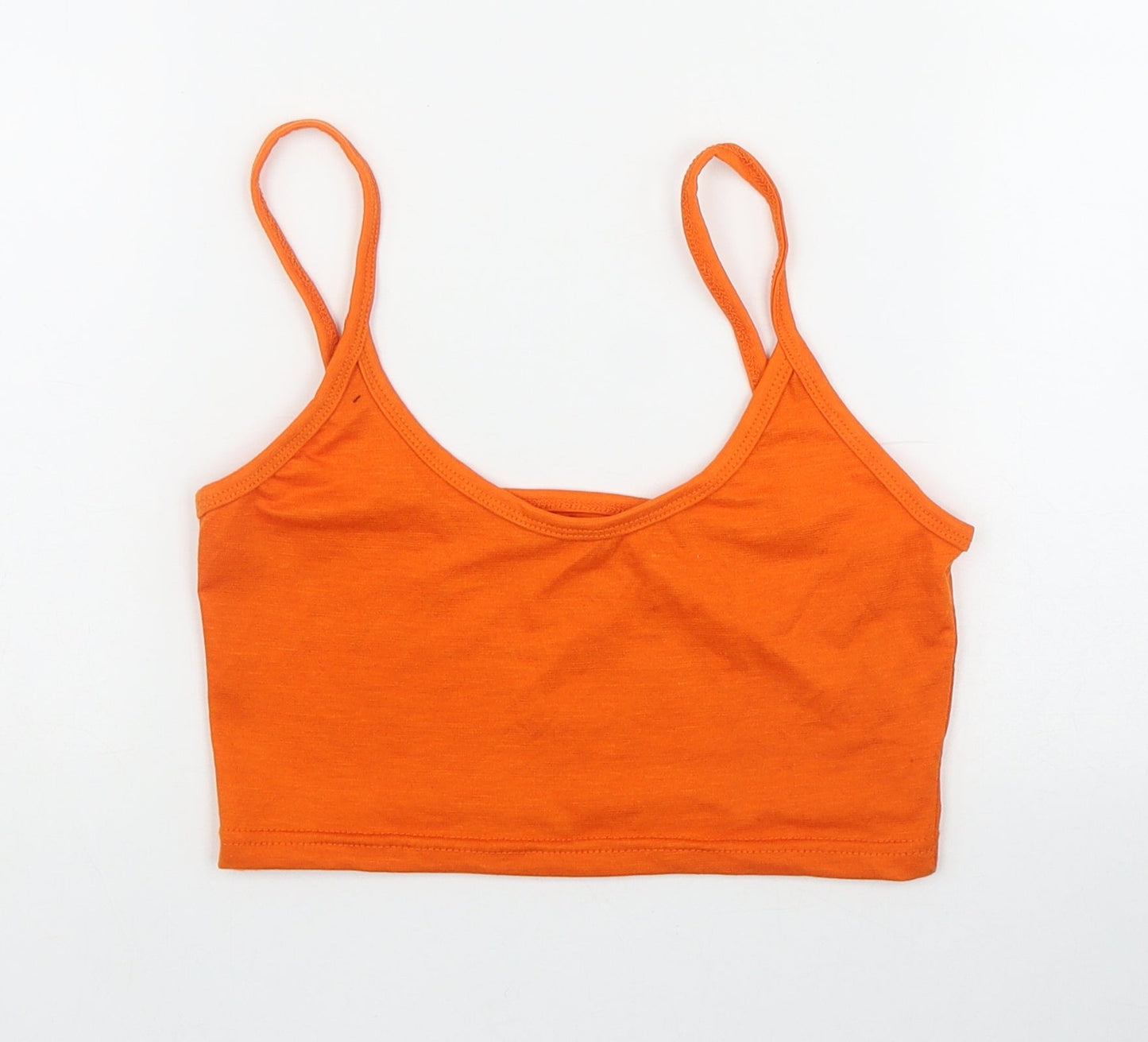 Preworn Womens Orange  Cotton Camisole Tank Size S Scoop Neck