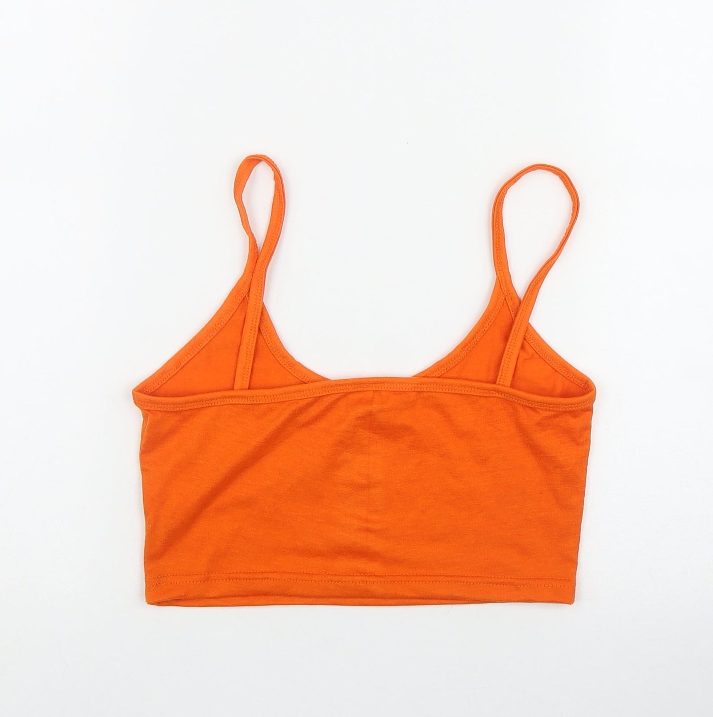 Preworn Womens Orange  Cotton Camisole Tank Size S Scoop Neck