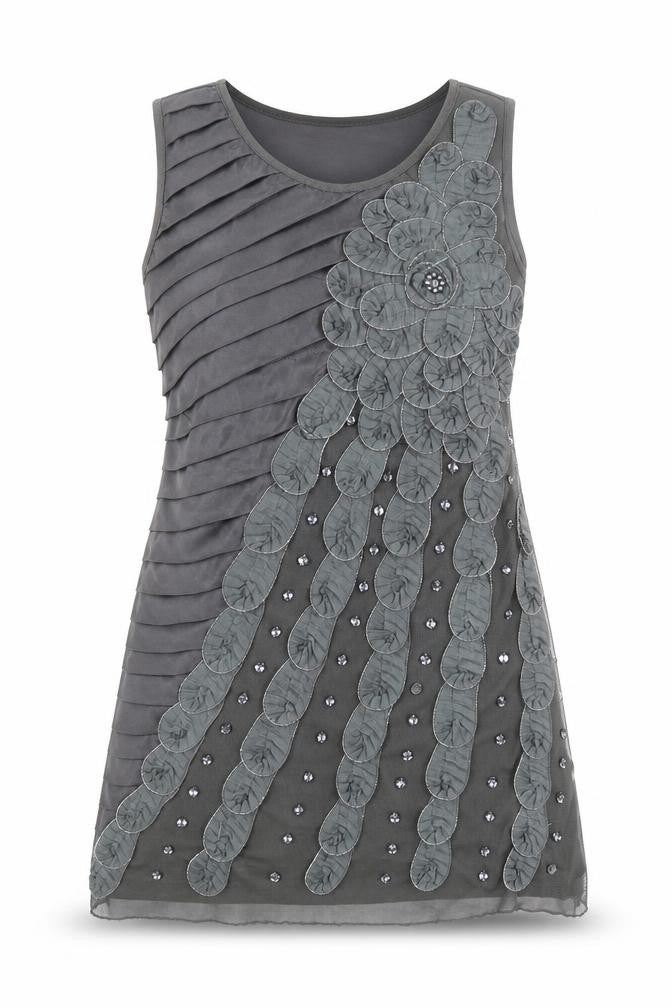 CYL Womens Grey  Polyester Basic Tank Size 10 Round Neck