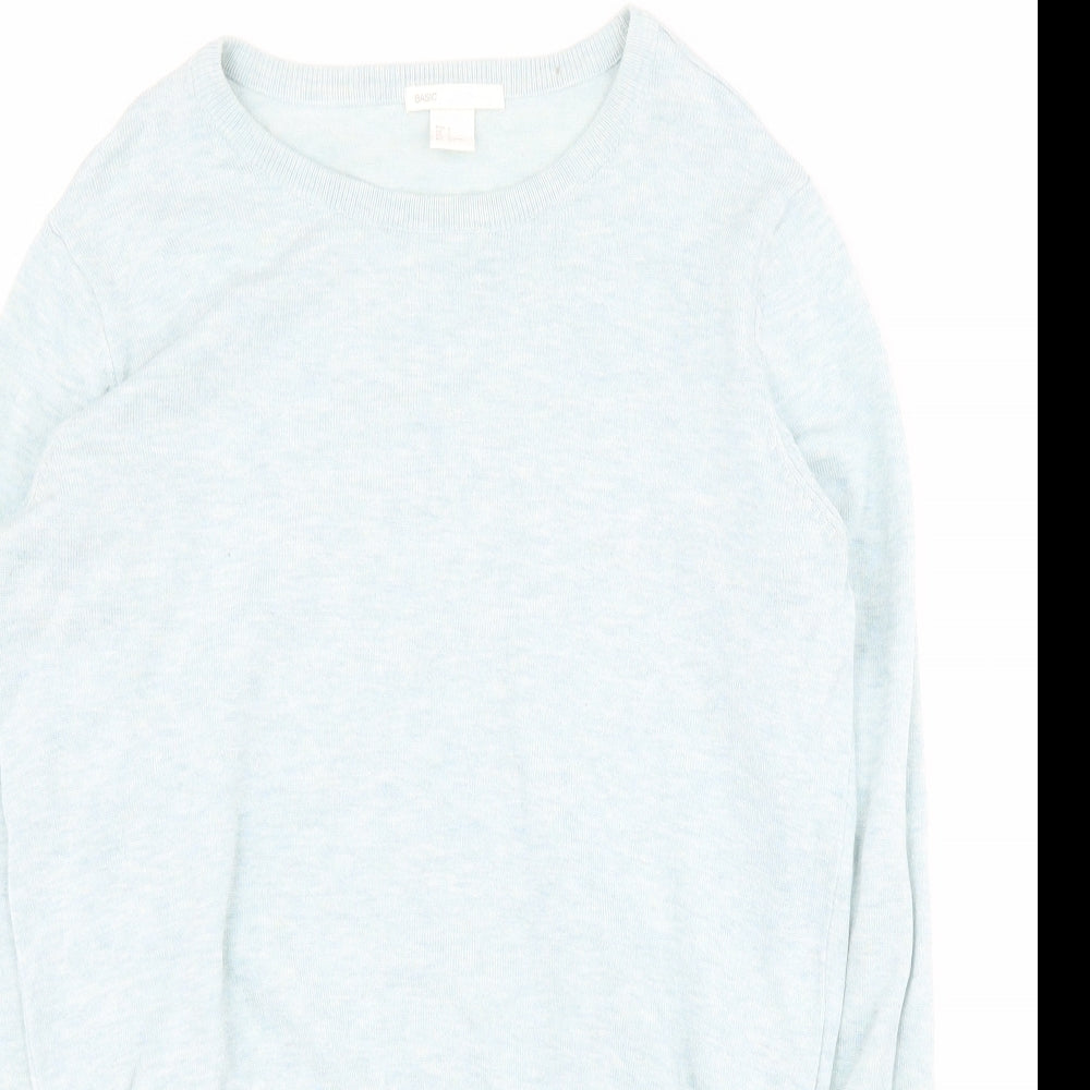 H&M Womens Blue Round Neck  Viscose Pullover Jumper Size S