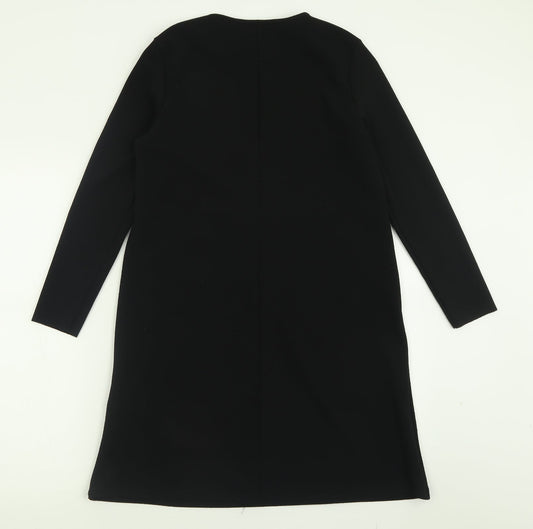 New Look Womens Black Floral Polyester A-Line  Size 10  Crew Neck Pullover