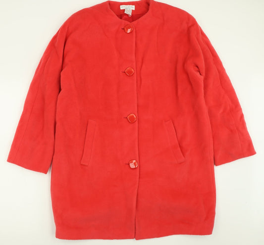 Synonyme Womens Red   Overcoat Coat Size 14  Button