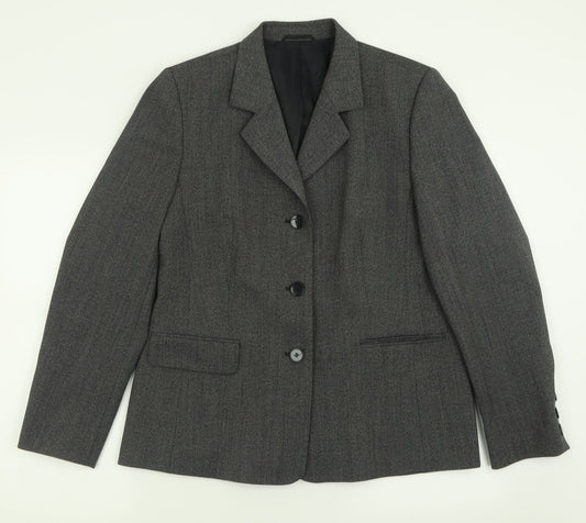 Your 6th Sense Womens Grey  Polyester Jacket Suit Jacket Size 14