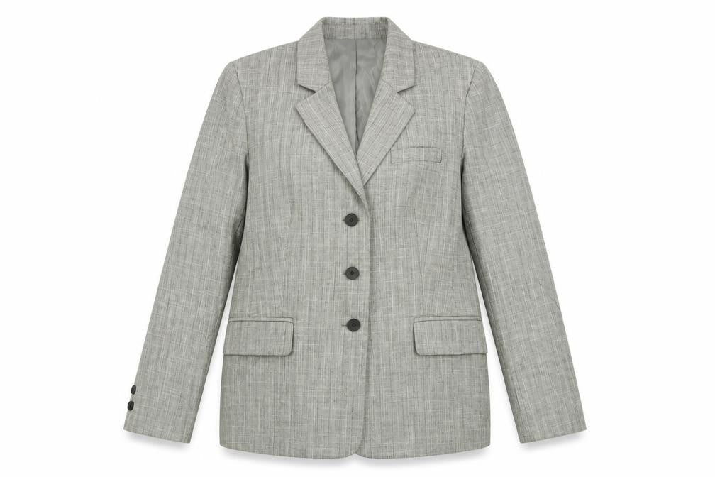Kasper Womens Grey  Polyester Jacket Suit Jacket Size 12