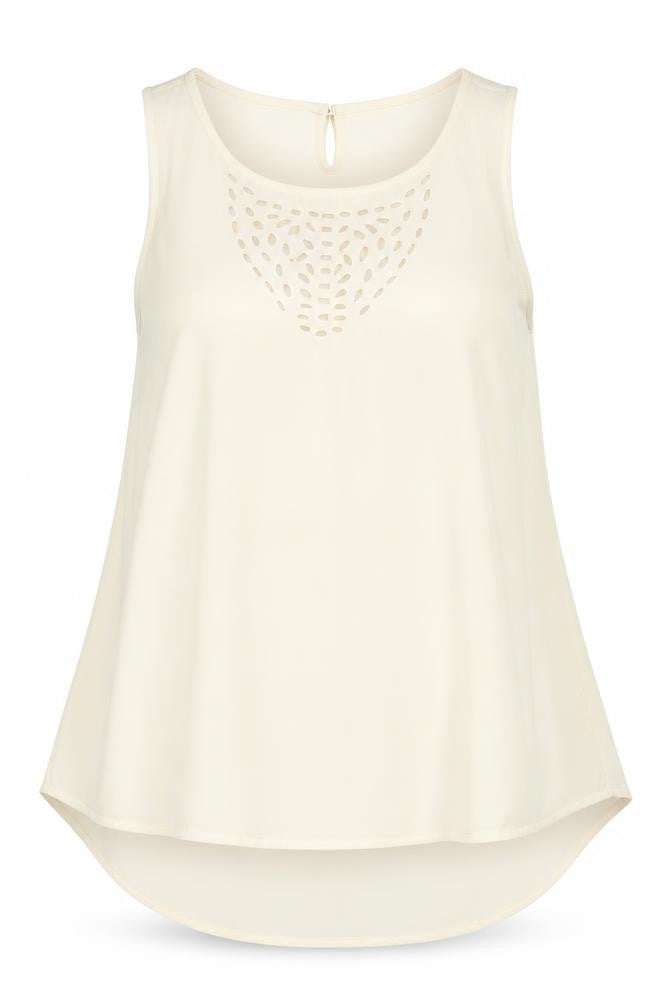 VERO MODA Womens Ivory  Polyester Basic Blouse Size M Round Neck